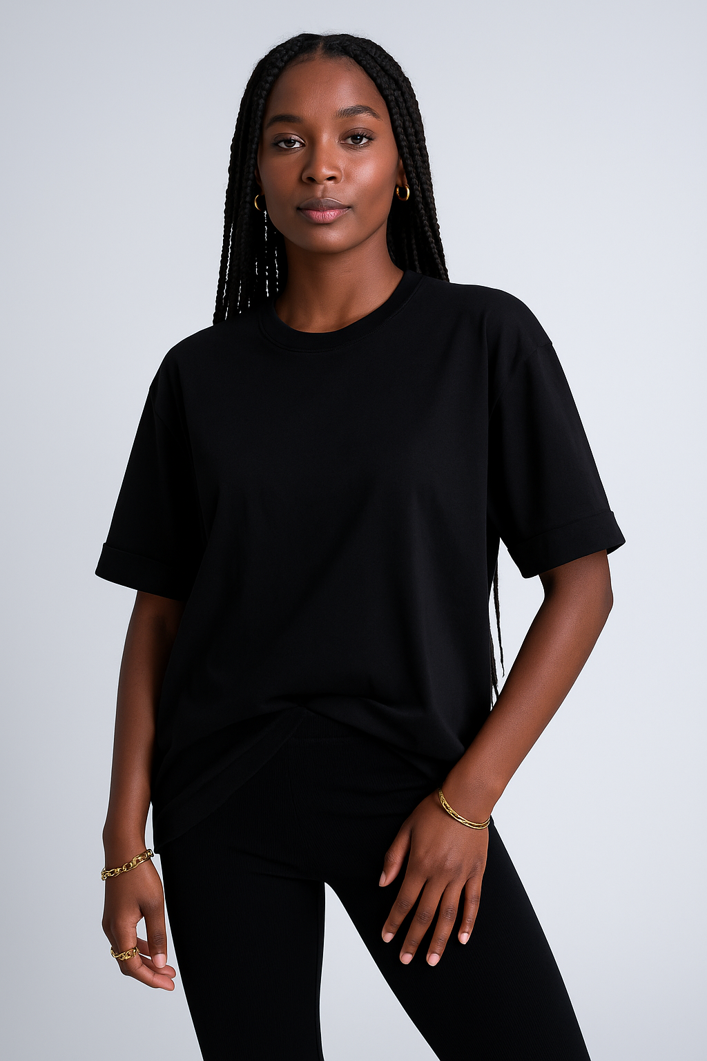 Camiseta Moon Oversized Gola O Preta