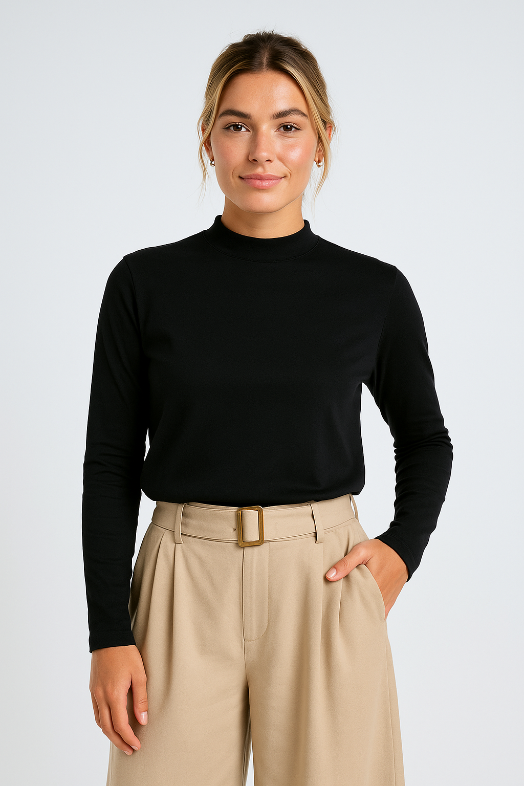 Blusa Moon Gola Média Preta