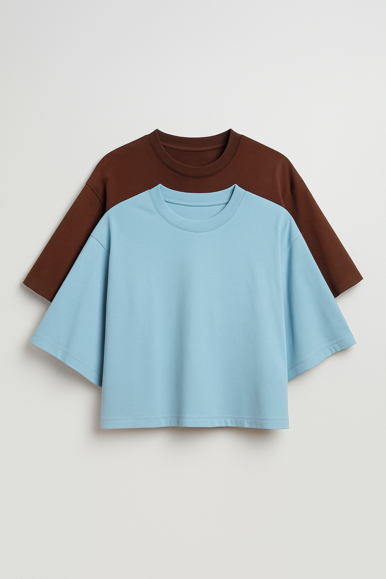 Kit Cropped Moon Azul e Café
