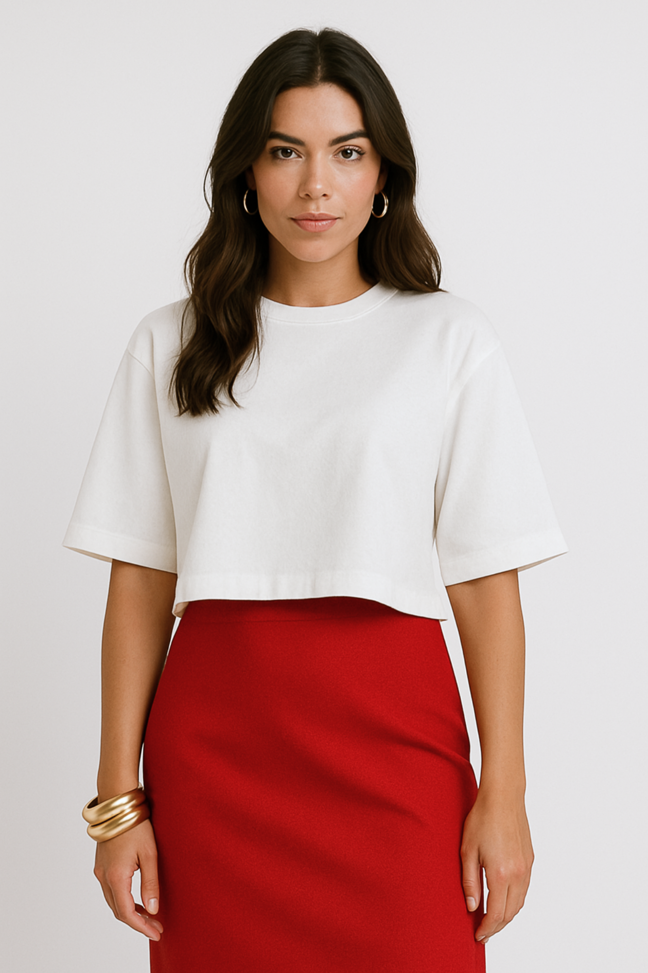 Camiseta Cropped Moon Gola O Branca