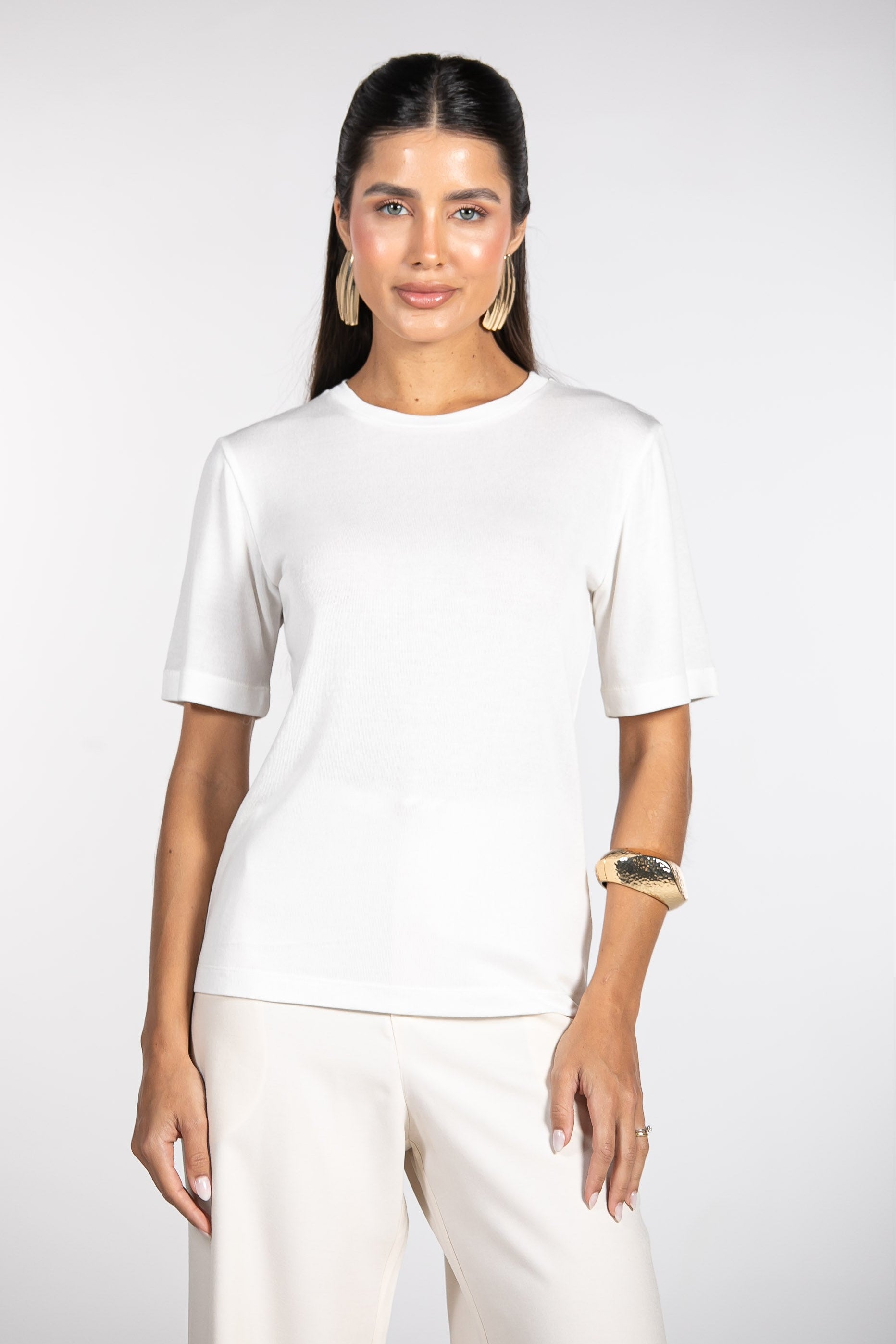 Camiseta Modal Moon Relax Gola O Off-white