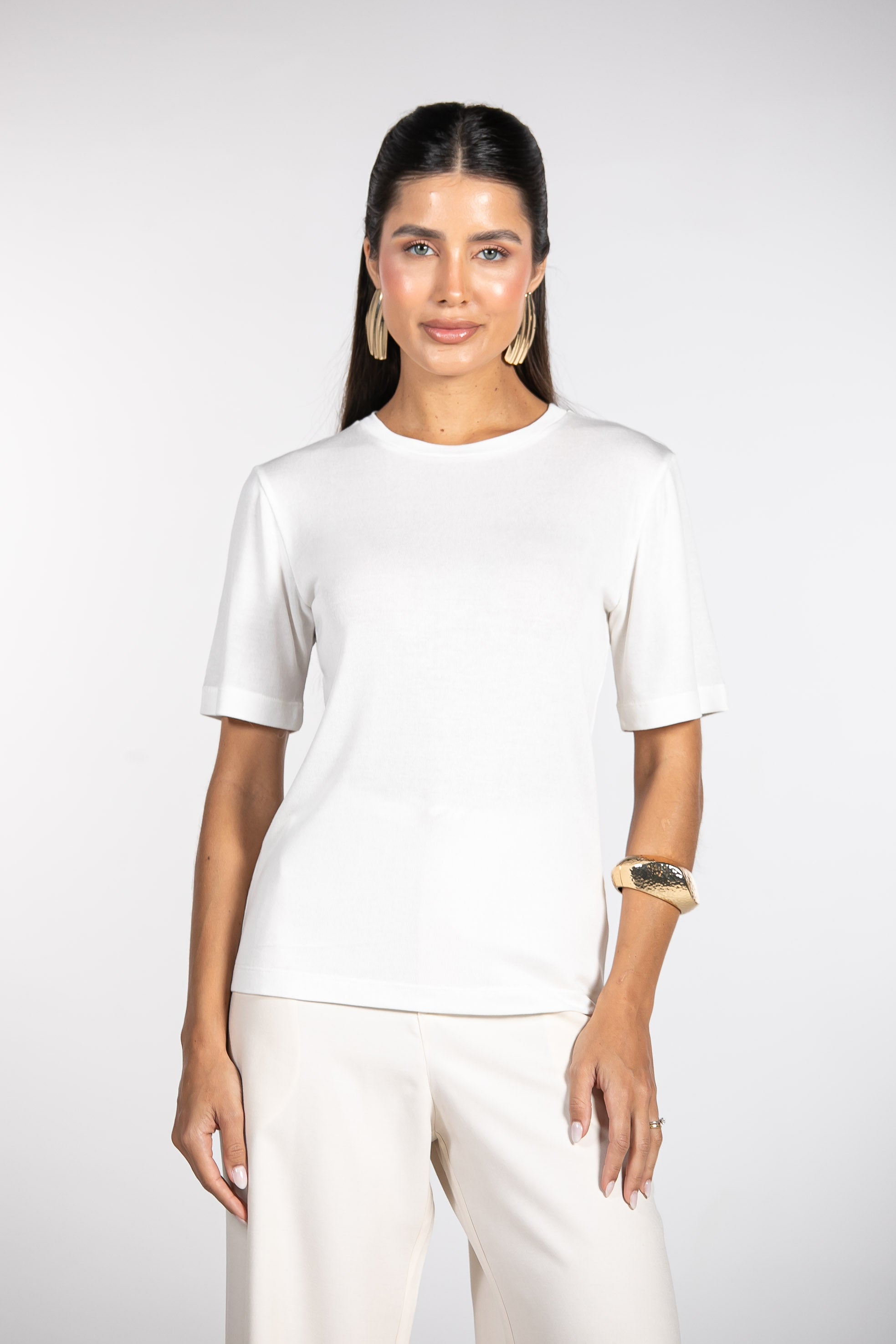 Camiseta Modal Moon Relax Gola O Off-white