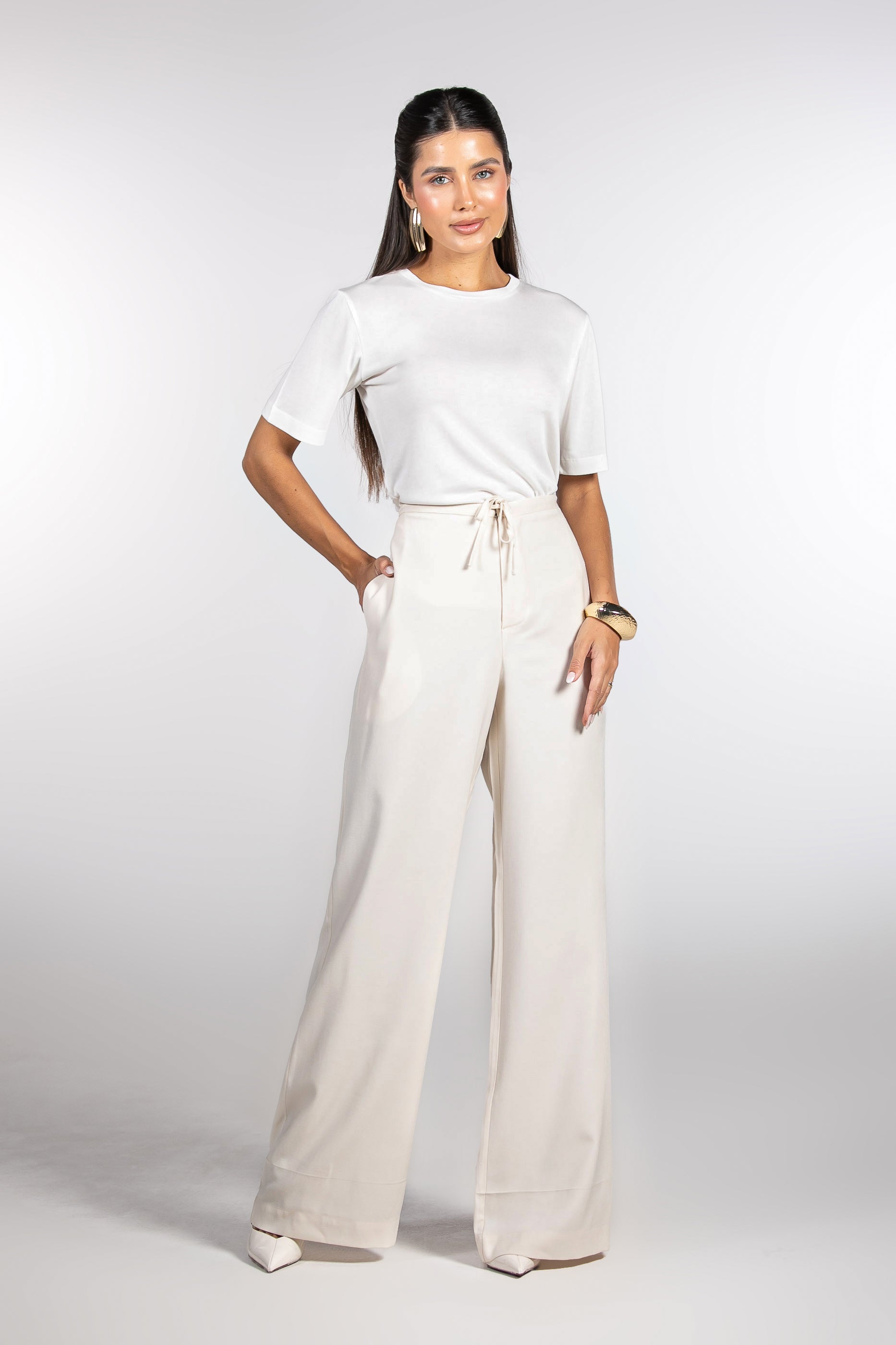 Camiseta Modal Moon Relax Gola O Off-white