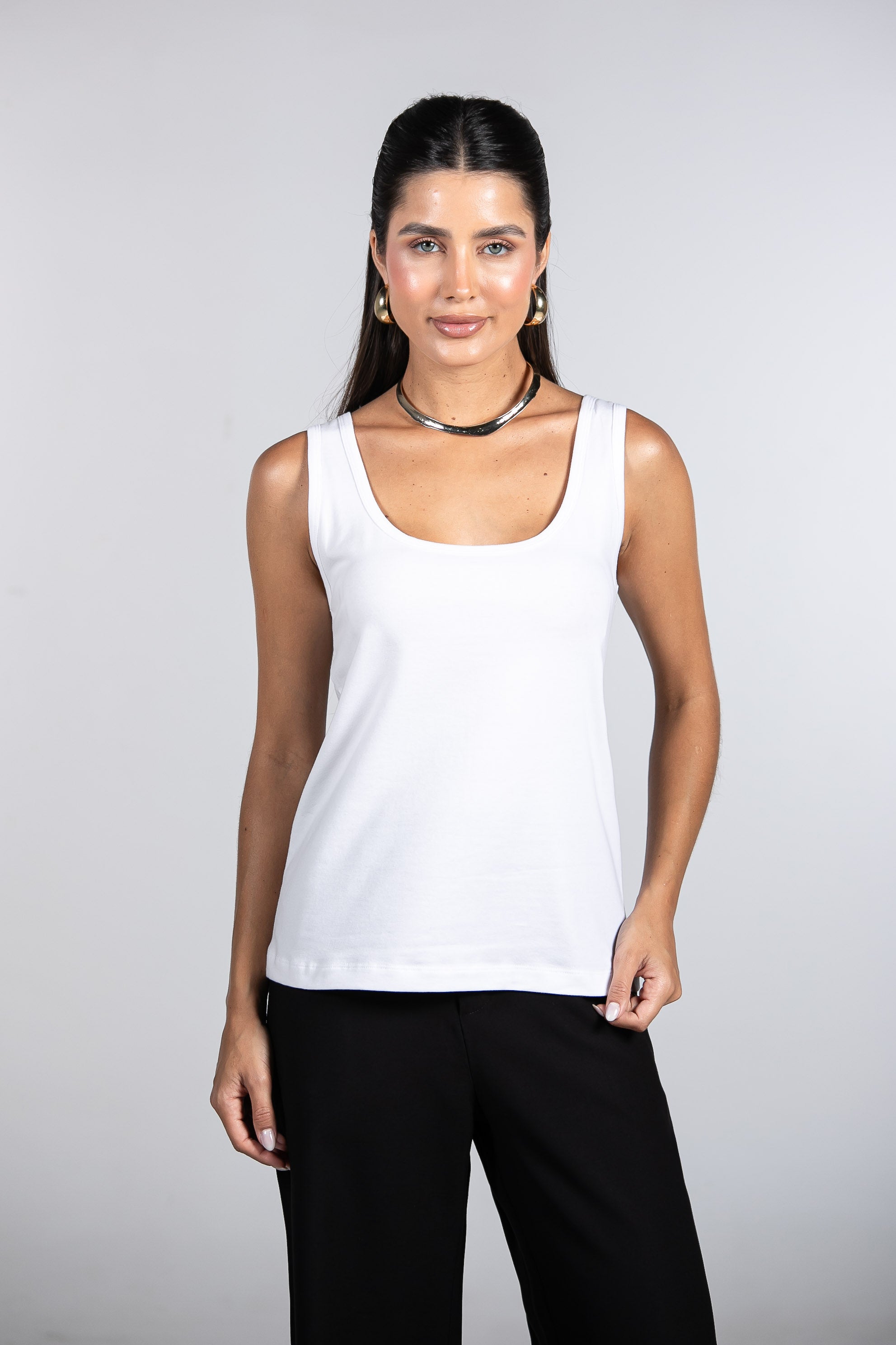 Regata Lisa Moon Decote U Branca