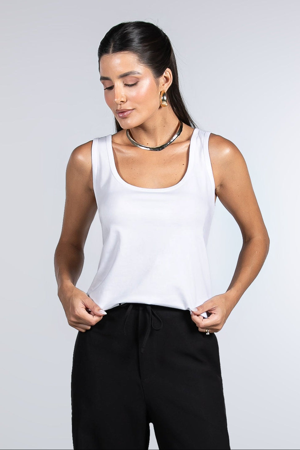 Regata Lisa Moon Decote U Branca