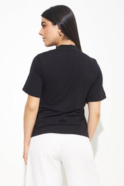 Camiseta Moon Basics Gola Alta Preta