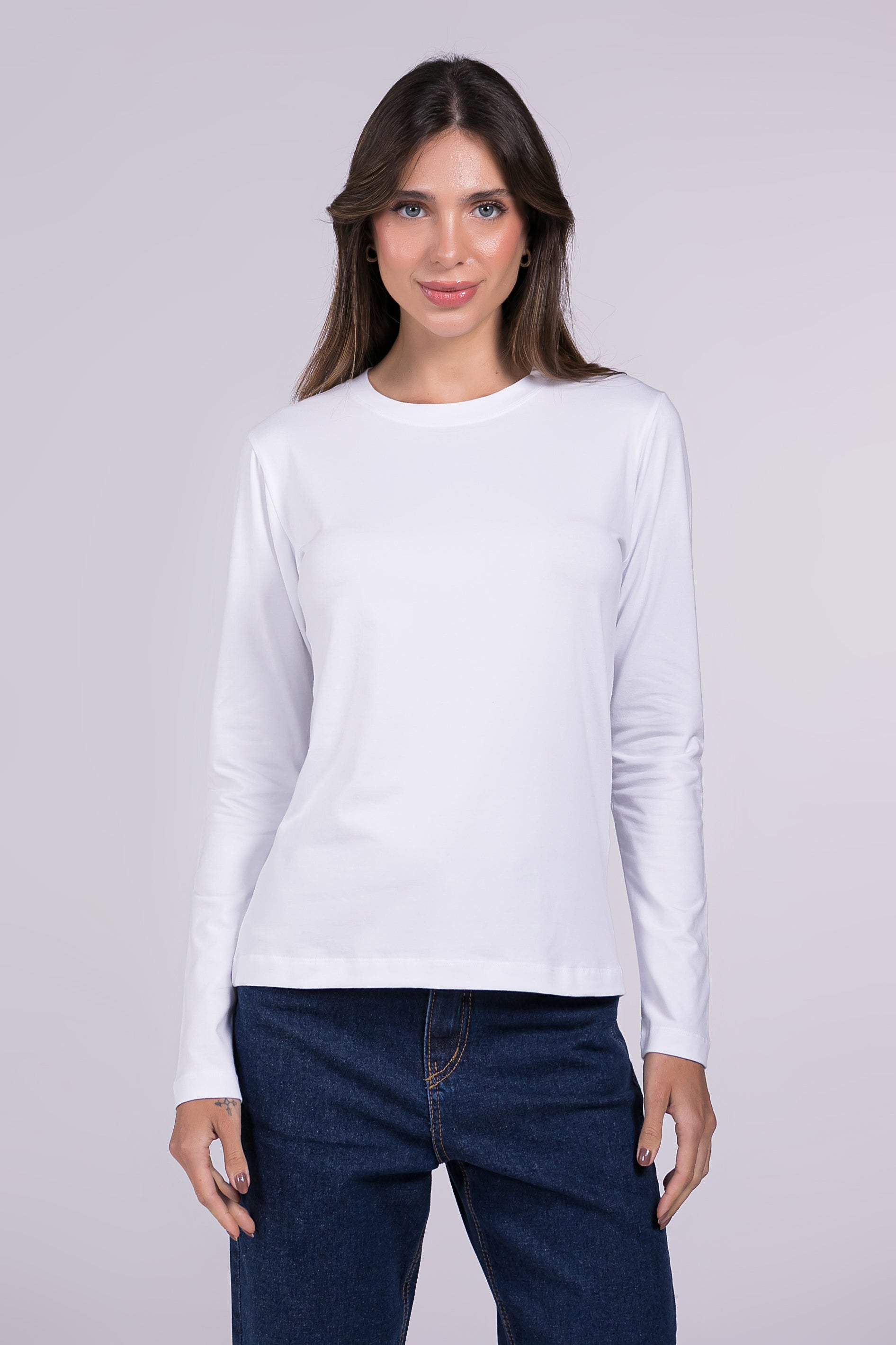 Blusa com Cotoveleira Moon Gola O Branca
