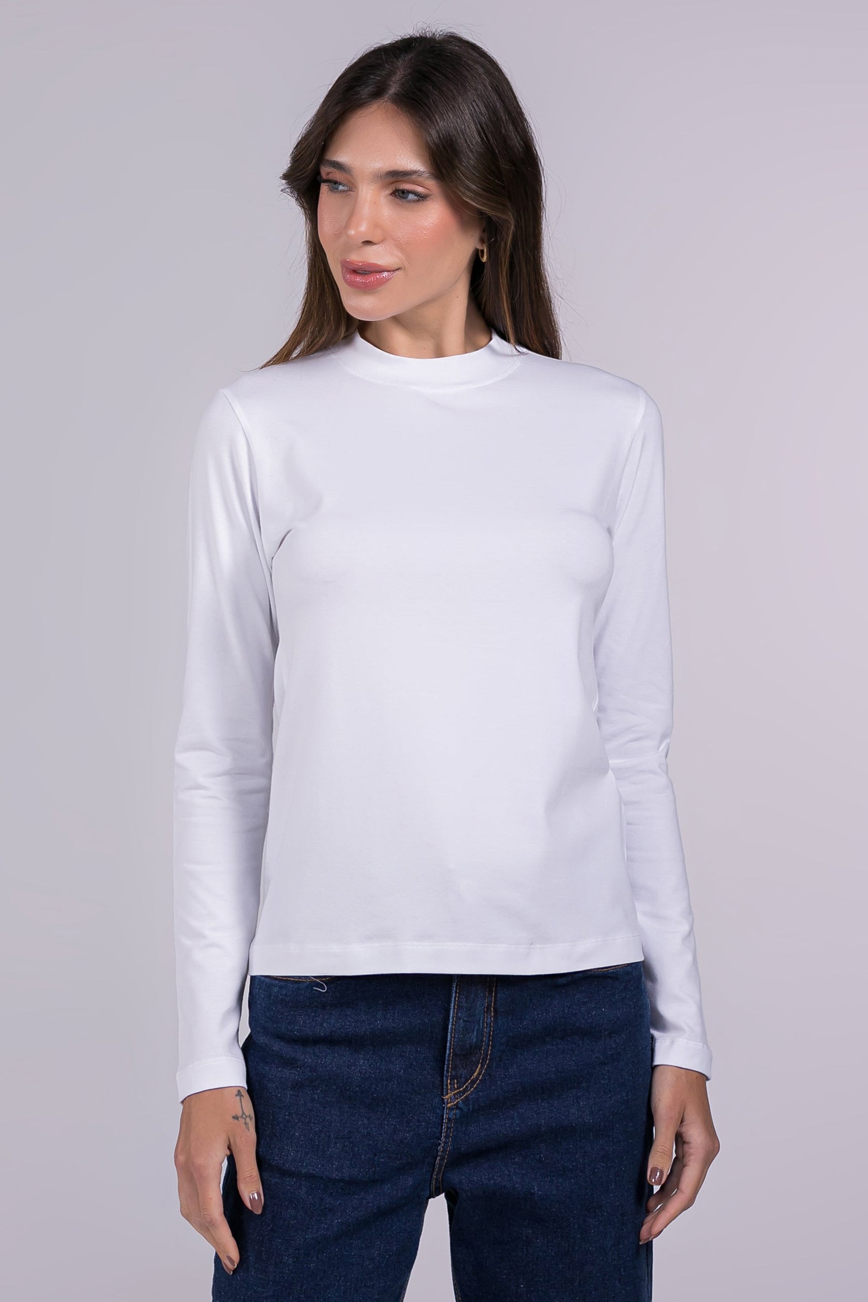 Blusa Moon Gola Média Branca