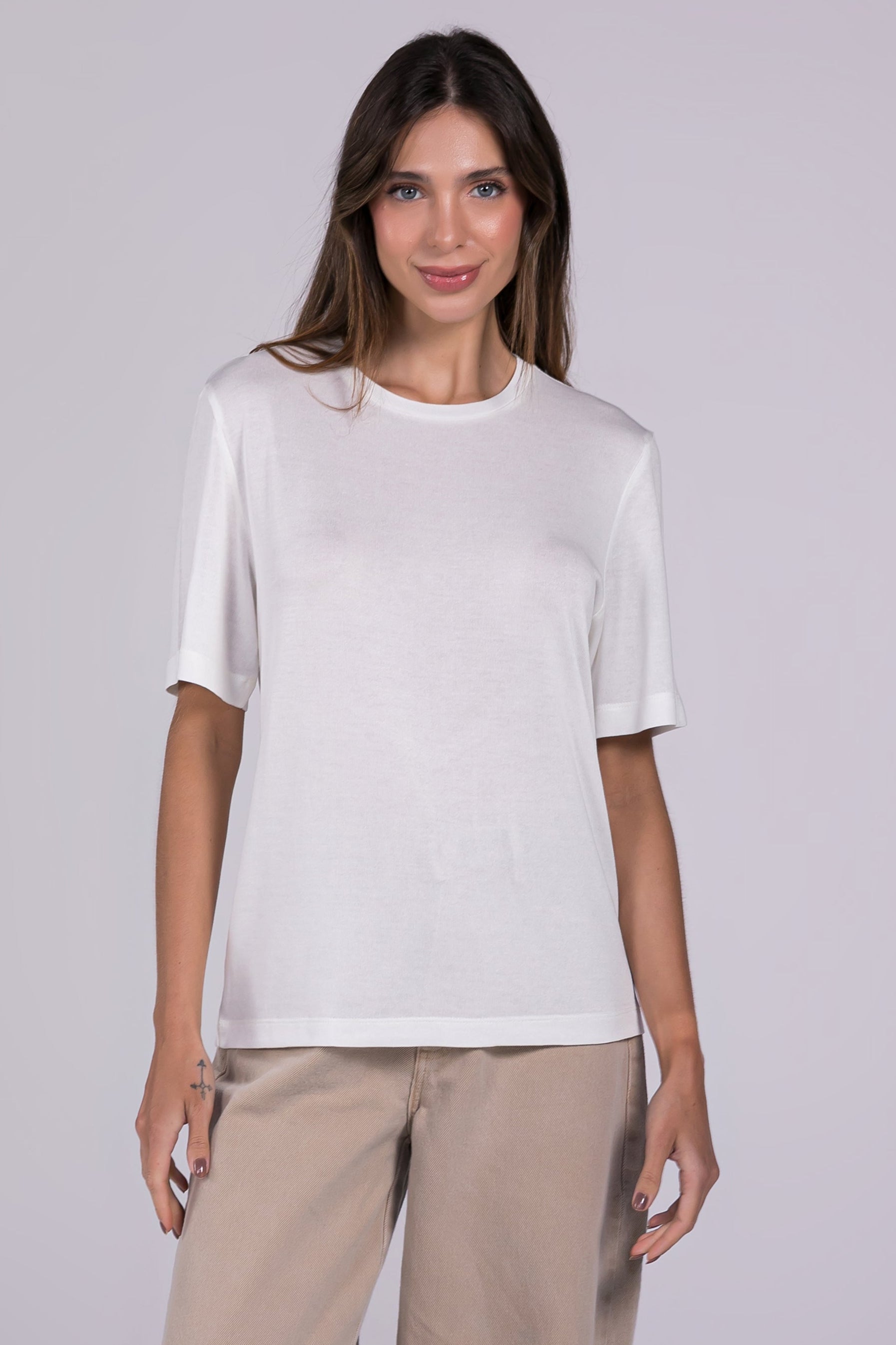 Camiseta Modal Heart Moon Off-white