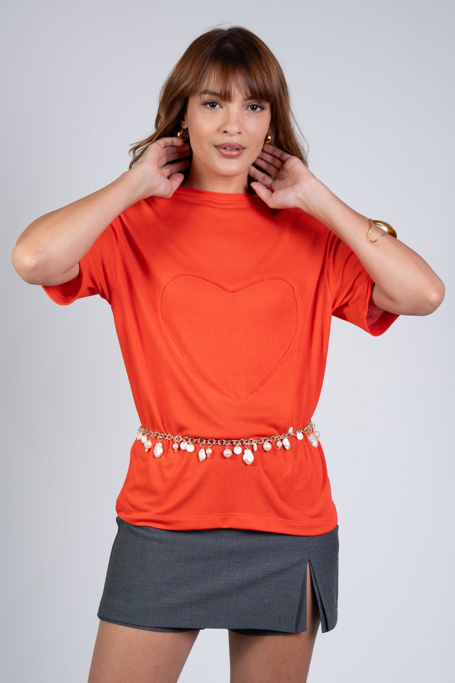 Camiseta Heart Cut Moon Vermelha