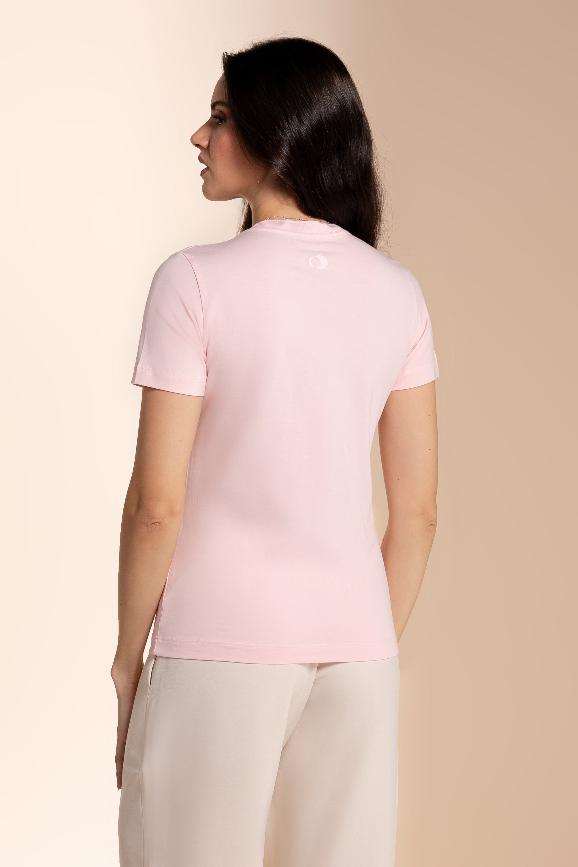 Camiseta Lisa New Moon Gola O Cotton Pink
