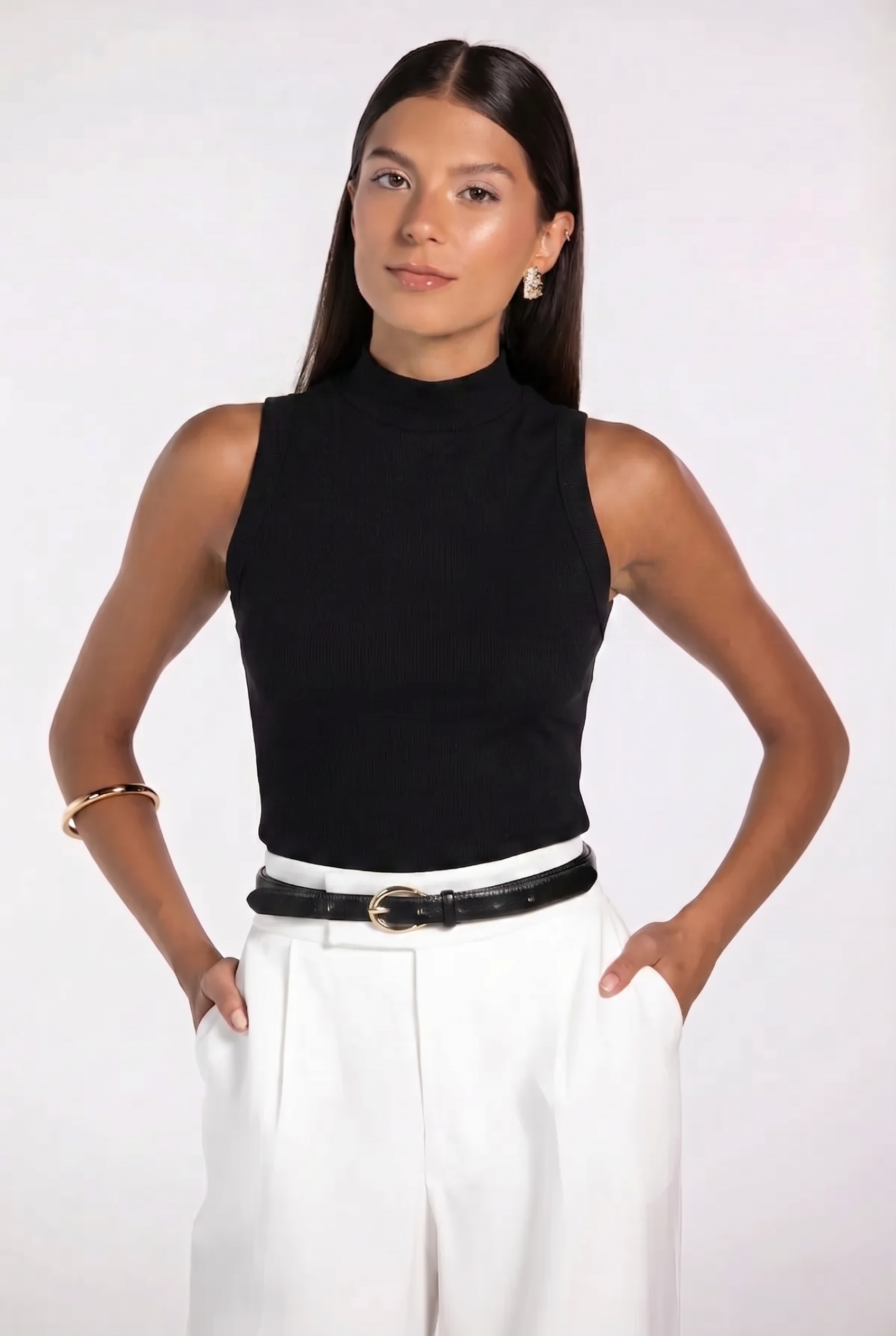 Regata Canelada Moon Gola Alta Preta